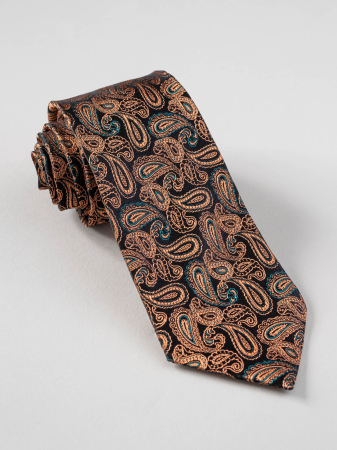 Cravata jacard matase naturala model paisley aurie [0]