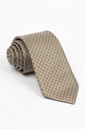 Cravata maro cu imprimeu geometric gri [0]