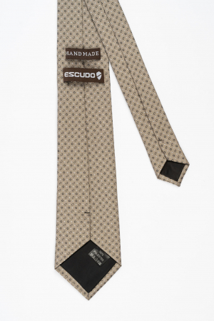 Cravata maro cu imprimeu geometric gri [2]