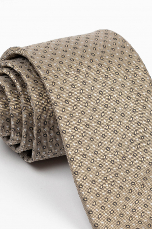 Cravata maro cu imprimeu geometric gri [1]