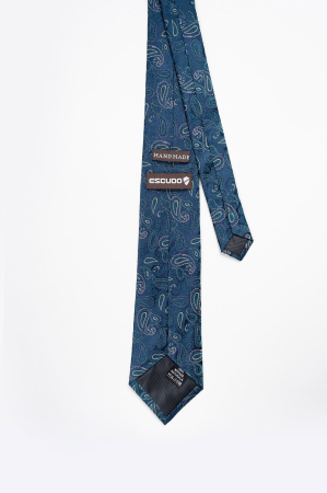 Cravata matase naturala bleumarin cu imprimeuri [1]