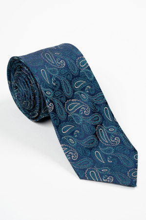 Cravata matase naturala bleumarin cu imprimeuri [0]