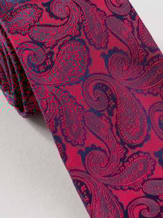 Cravata matase naturala rosie model paisley [1]