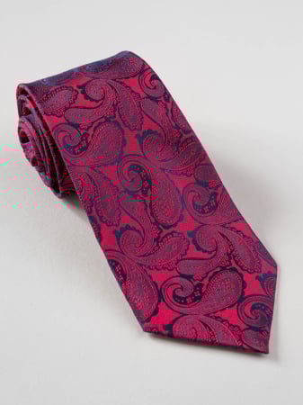 Cravata matase naturala rosie model paisley [0]