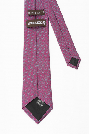 Cravata fucsia cu insertie geometrica bleu si roz [2]