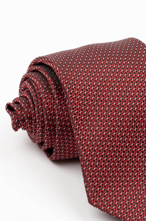 CRAVATE - Cravata neagra cu insertie bordo si alba