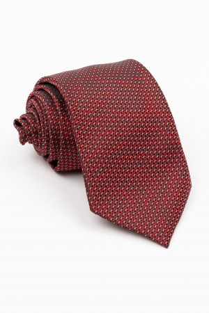 CRAVATE - Cravata neagra cu insertie bordo si alba