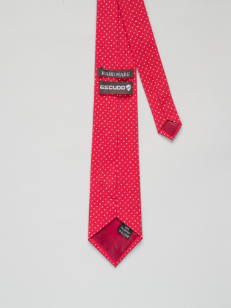 Cravata rosie cu picouri albe [2]