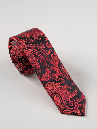 Cravata rosie model floral ingusta [0]