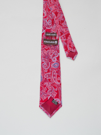 Cravata rosie model floral matase [2]