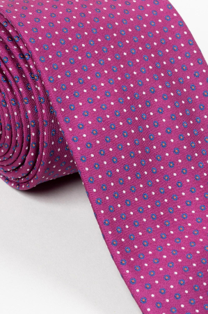 Cravata roz cu imprimeuri geometrice [2]