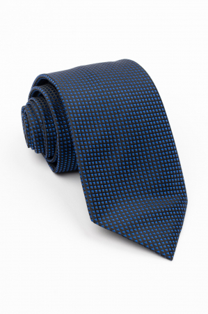 CRAVATE - Cravata neagra cu insertie bleumarin