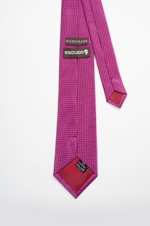 Cravata roz cu picouri tesute albe [2]