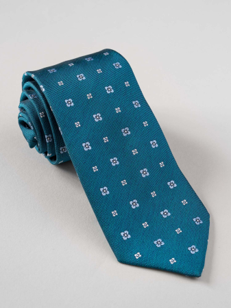 Cravata turcoaz cu imprimeu floral [0]