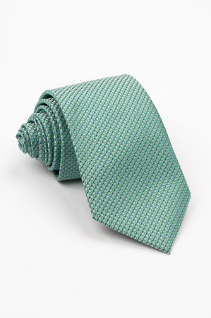 ACCESORII - Cravata vernil cu insertie geometrica bleu si bleumarin