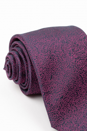 ACCESORII - Cravata bleumarin cu insertie fucsia