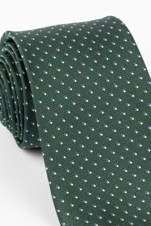 Cravata verde cu picouri albe [1]