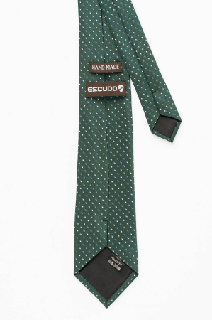 Cravata verde cu picouri albe [2]