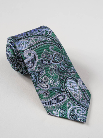 Cravata verde matase naturala tesuta [0]