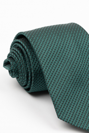 CRAVATE - Cravata neagra cu insertie geometrica verde