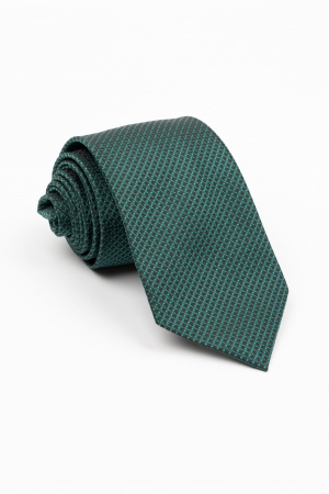 CRAVATE - Cravata neagra cu insertie geometrica verde