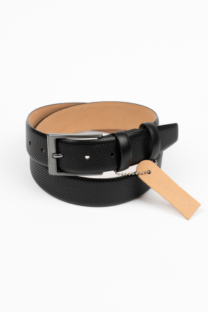 CURELE - Curea piele naturala negru pepit PRIME