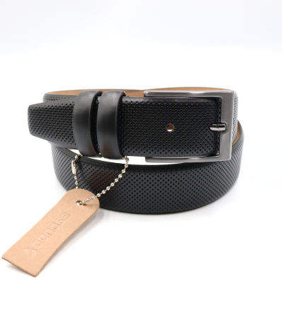 CURELE - Curea piele naturala negru pepit PRIME