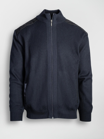 Jacheta neagra cu fermoar regular fit [0]