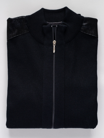 Jacheta neagra cu fermoar regular fit [1]