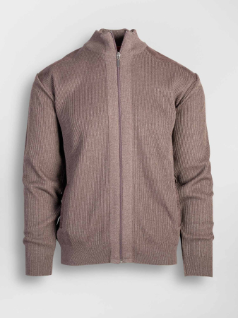 Jacheta regular cu fermoar maro [0]