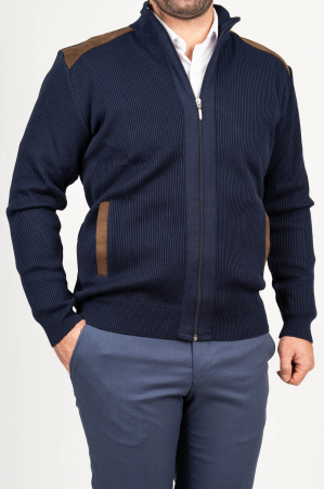 Jacheta regular fit bleumarin cu fermoar [0]