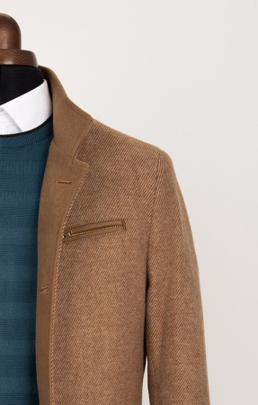 PALTOANE - Palton barbati slim fit camel