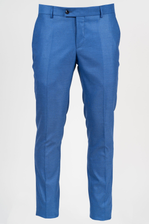 Pantaloni albastru pepit slim [0]