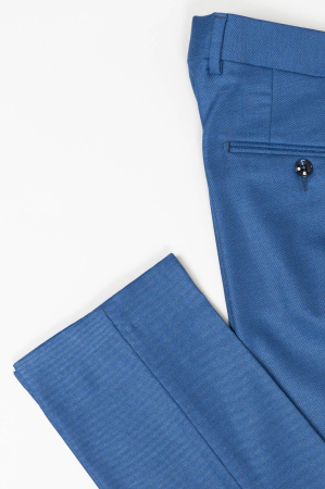 Pantaloni albastru pepit slim [1]