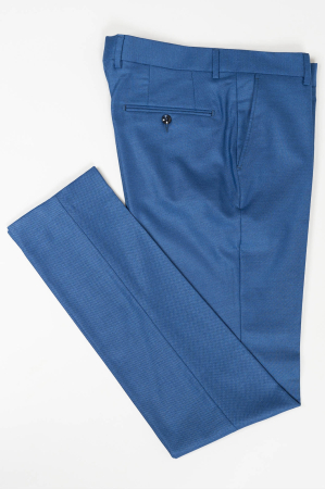 Pantaloni albastru pepit slim [2]