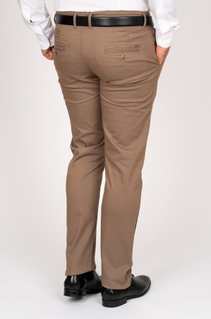 PANTALONI SLIM CASUAL (BUMBAC) - Pantaloni barbati chino bej-pepit
