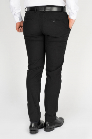 PANTALONI SLIM CASUAL (BUMBAC) - Pantaloni barbati chino slim negri