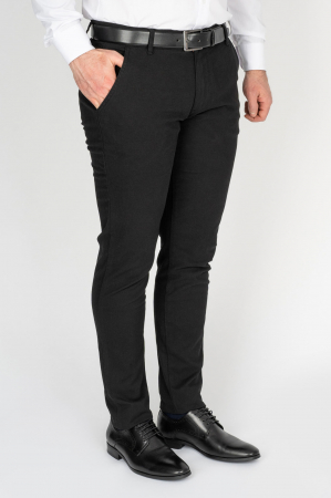PANTALONI SLIM CASUAL (BUMBAC) - Pantaloni barbati chino slim negri