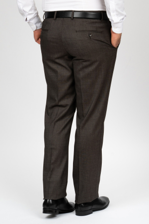 PANTALONI - Pantaloni barbati stofa regular fit maro-pepit