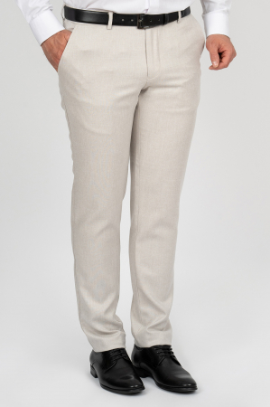 PANTALONI - Pantaloni barbati stofa bej-deschis slim fit
