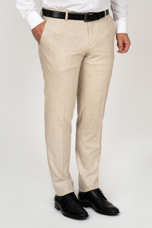 PANTALONI - Pantaloni barbati stofa bej-deschis slim fit