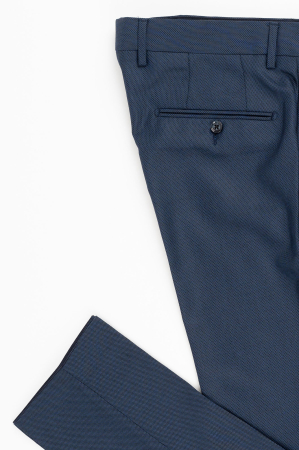 Pantaloni barbati regular fit stofa bleumarin-pepit [3]