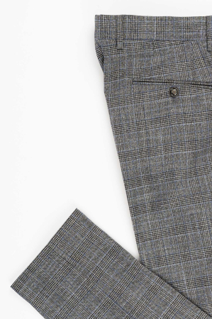 Pantaloni barbati stofa slim gri-caro [3]