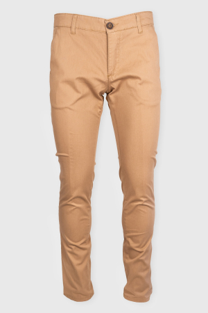 Pantaloni casual chino slim bumbac camel [1]