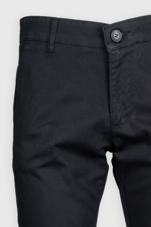 Pantaloni casual chino slim bumbac negri [2]