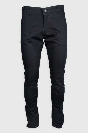Pantaloni casual chino slim bumbac negri [1]
