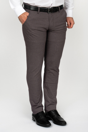 PANTALONI - Pantaloni chino barbati slim fit bej-pepit