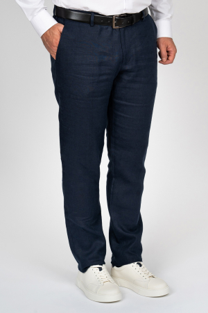 PANTALONI - Pantaloni casual barbati slim fit bleumarin 100%IN
