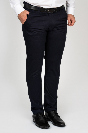 SLIM CASUAL (BUMBAC) - Pantaloni chino barbati slim fit navy