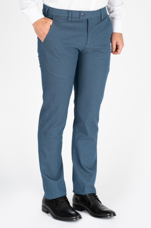 Pantaloni chino casual regular albastri [0]